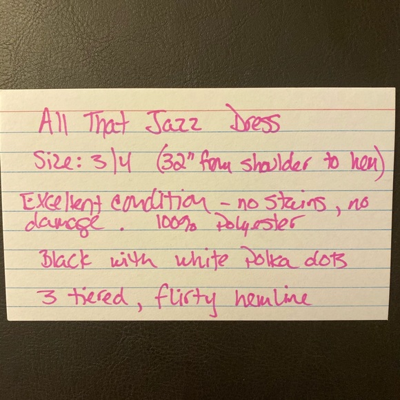 All That Jazz Dress - Size 3/4, Black w/White dots - Picture 6 of 6